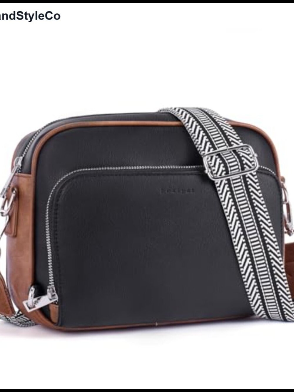 Vegan Leather Crossbody Bag Anti Theft RFID Guitar Strap Purse with Built in